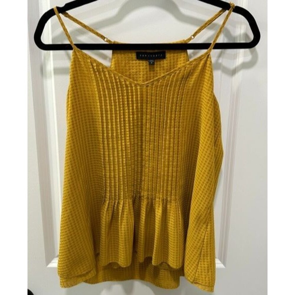 Sanctuary Womens Small Mustard/Gold Pintuck Swing Cami Tank Top Halter